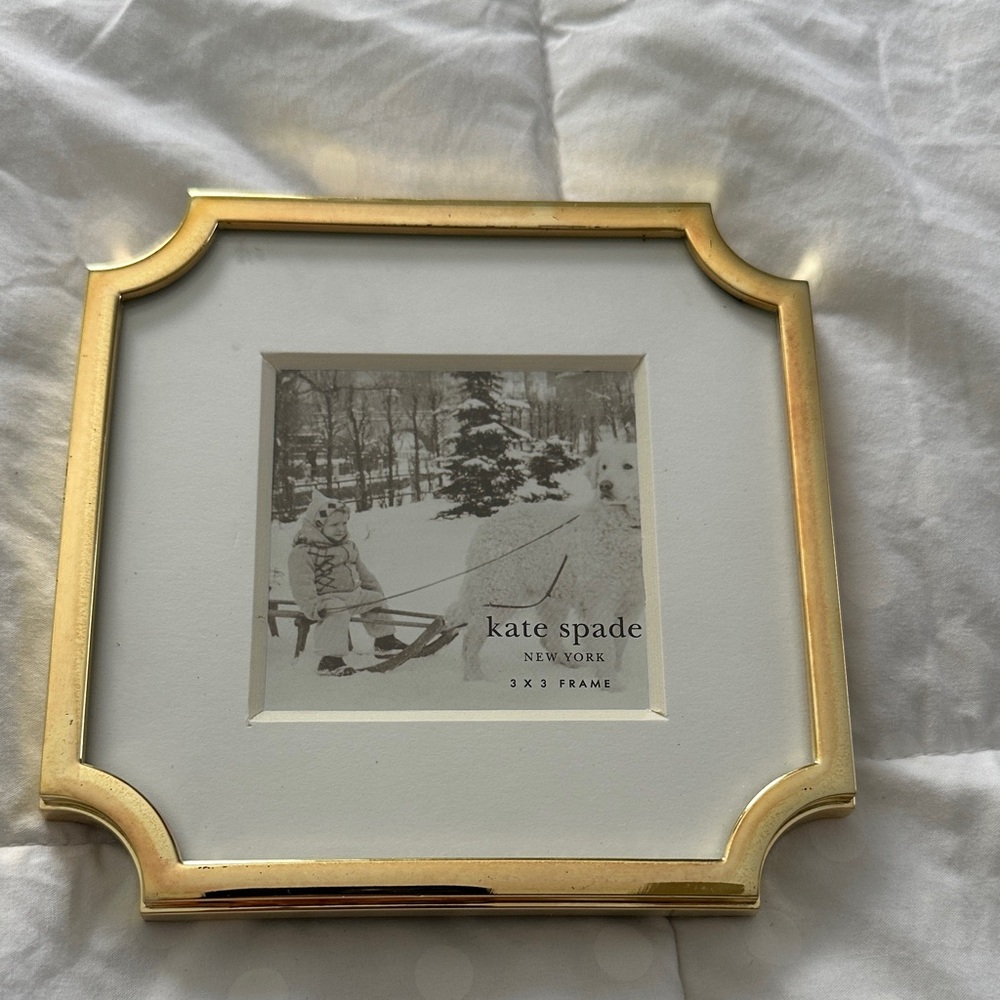 kate spade gold scalloped-edge square photo frame